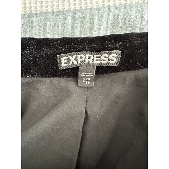 Express Women's Black Velvet Blazer Suit Jacket XXS - Picture 4 of 6